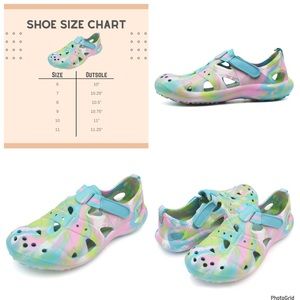 Easy size 6 blue tie dye water clog ladies shoes NWOT